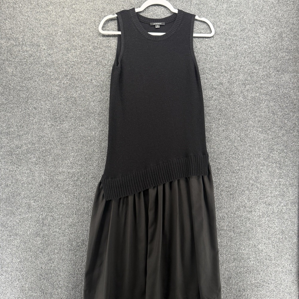 Acrobat Dress Womens XS Black Wool Cashmere Sleeveless Old Money Quiet Luxury